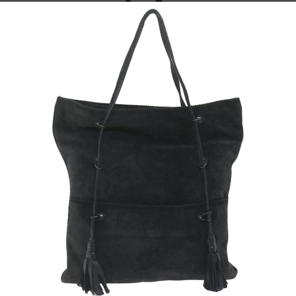 Bottega Veneta Shoulder Bag Suede Black Auth